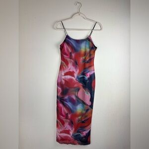 S DEER Multicolor Floral Midi Dress
